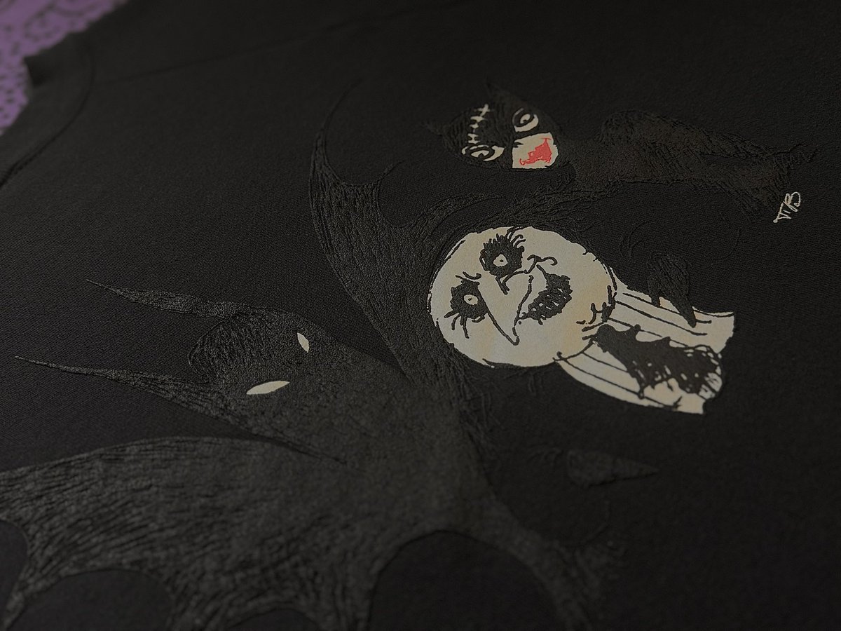 One of my most coveted pieces from my Tim Burton collection. A BATMAN RETURNS (1992) crewneck given out to the cast &amp; crew of the film with original puff print artwork of Batman, The Penguin and Catwoman all done by Tim Burton himself, you can even see his initials!