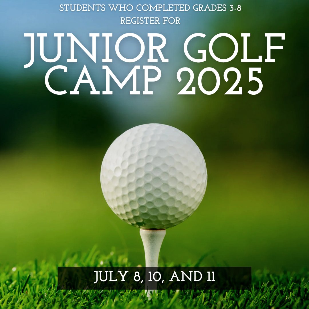 Attention Students:  It's time to sign up for the West Liberty Junior Golf Camp taking place on July 8, 10, and 11!  If you have completed grades 3-8 please see the link below for more information and to register!
drive.google.com/file/d/1rYYxmD…