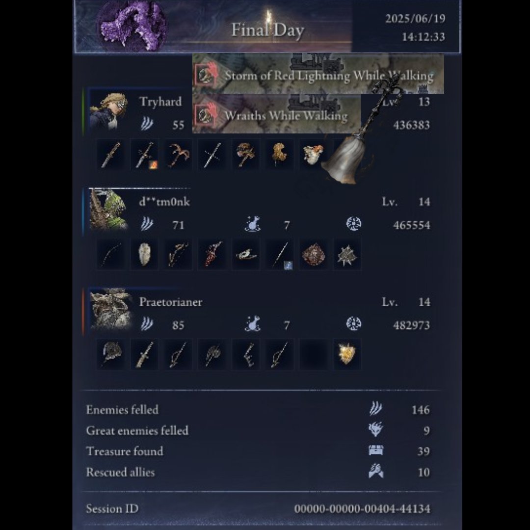 I managed to defeat Adel's Everdark Sovereign form upon facing it for the third time. What a thrilling challenge! I spent most of this expedition just walking around ringing the Wraith Calling Bell - which spawned a whole swarm of Wraiths and a Storm of Red Lightning!