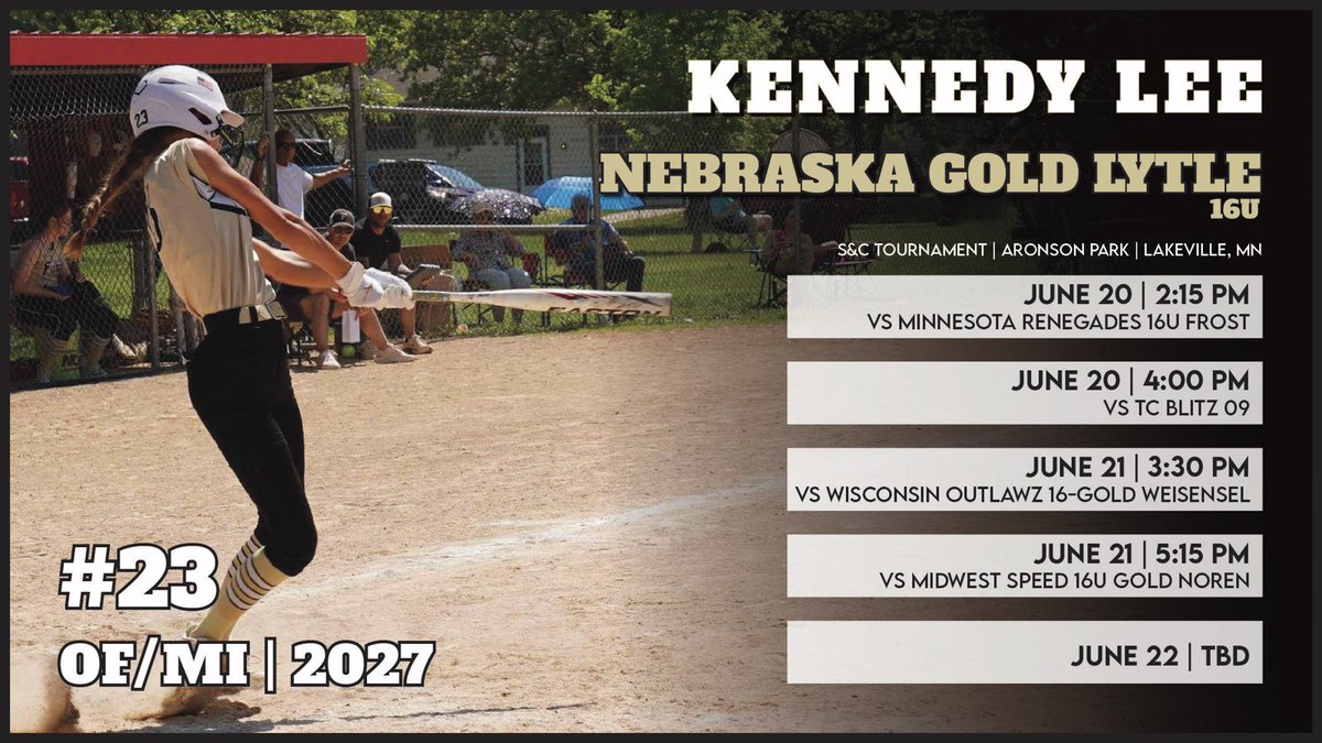 Kennedy Lee (@lee23rose) on Twitter photo S&C Summer Showcase can't wait to get on the field again. <a href="/Coach_stutzman/">Steve Stutzman</a> <a href="/KHSBearcatSB/">KHSBearcatSB🐾🐾</a> <a href="/NEGoldLytle/">Nebraska Gold -Lytle</a> <a href="/AugieSoftball/">Augustana Softball</a> S&C Summer Showcase can't wait to get on the field again. <a href="/Coach_stutzman/">Steve Stutzman</a> <a href="/KHSBearcatSB/">KHSBearcatSB🐾🐾</a> <a href="/NEGoldLytle/">Nebraska Gold -Lytle</a> <a href="/AugieSoftball/">Augustana Softball</a>