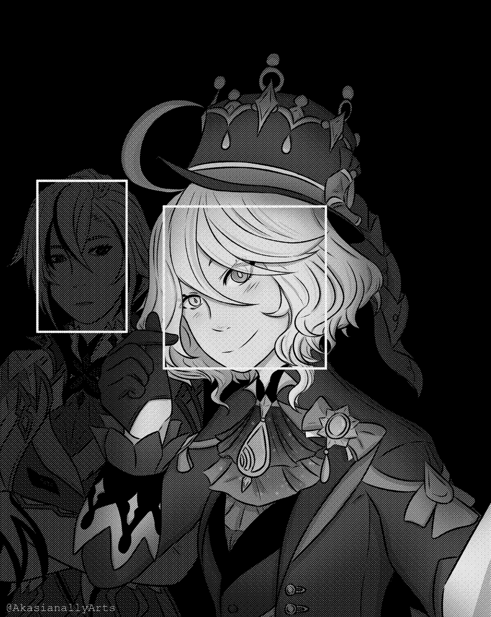 theakaning's tweet photo. Tried my hand at that compression reveal thing where the background character isn't shown unclick you click on the image. Not sure what I did wrong though but here is the attempt.
#arlefuri https://t.co/ulUpiJrzvF