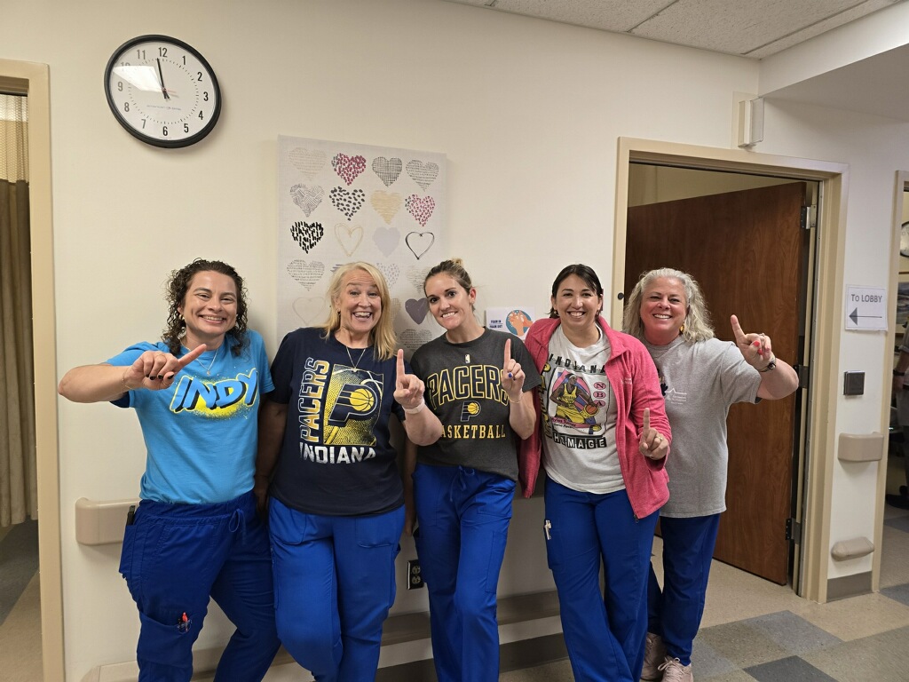 Game day spirit is in full swing at Ascension St. Vincent! 🏀💙

Our associates are showing their support and proudly cheering for the <a href="/Pacers/">Indiana Pacers</a> as they take on Game 6 tonight.

Let’s go, Pacers! #BoomBaby