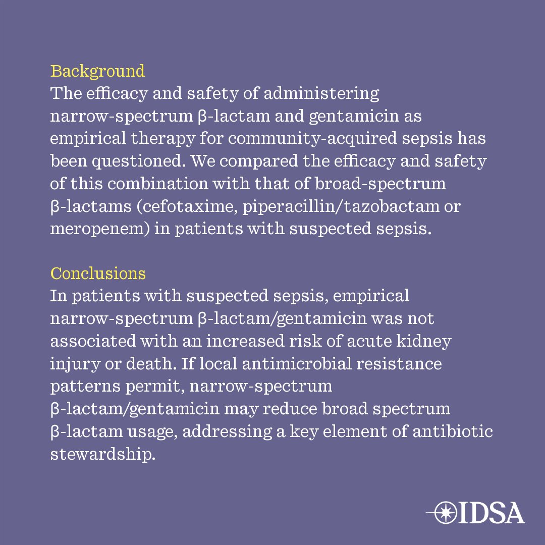 Empiric antibiotic therapy in suspected sepsis: Impact of gentamicin-based regimens on incident renal failure and mortality

✅ Just Accepted
🔗 bit.ly/3SCJGpH
