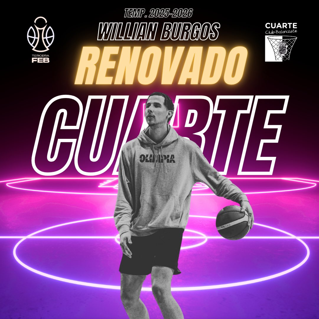 CBCuarte's tweet photo. 🔔 Renueva con nosotros el gran Willian, referente en la pintura la pasada temporada. Jugador que, gracias a su esfuerzo y grandes capacidades atléticas, estamos seguros que seguirá con esa energía y compromiso y nos ayudará a crecer🙌🙌🙌
#construyendoelcaminojuntos https://t.co/H7sI4FujXv