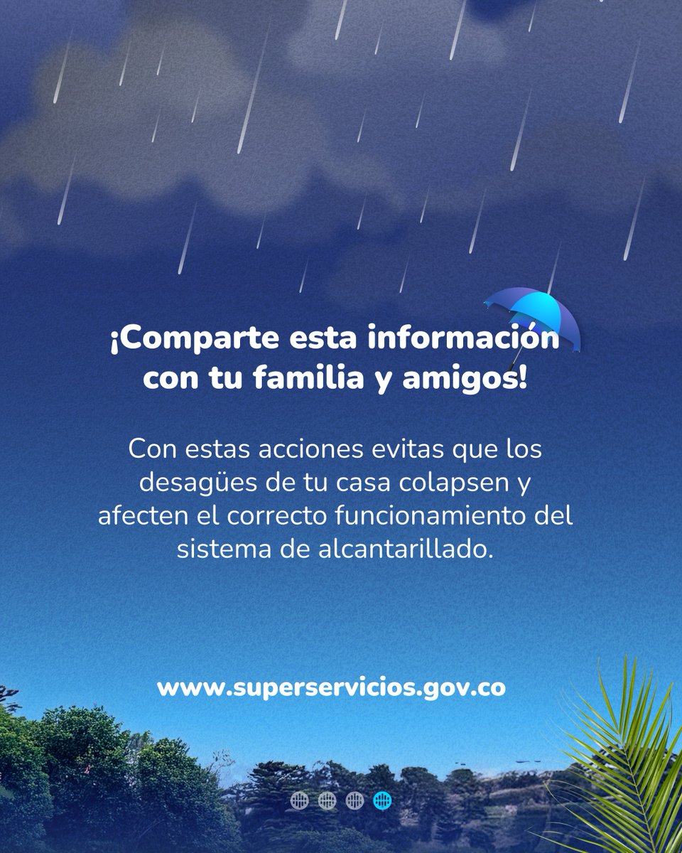 ¡Comparte esta información con tu familia y amigos! 👍

El buen funcionamiento del servicio público del alcantarillado también depende de cada uno de nosotros. 🤝

👉Aplica estas recomendaciones para que juntos ayudemos a mitigar el colapso de este servicio que afecta la calidad