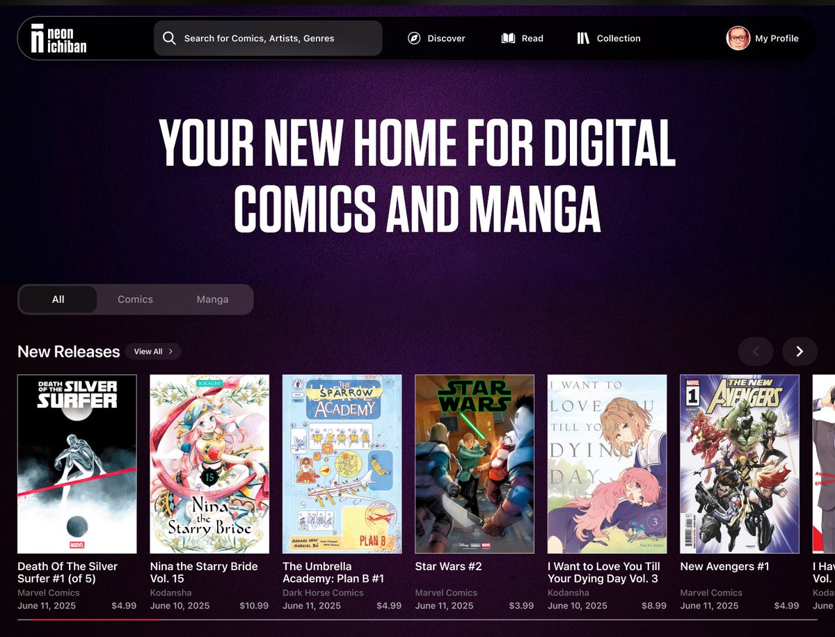 DSTLRY (@dstlry_media) on Twitter photo Welcome to <a href="/NeonIchiban/">Neon Ichiban</a>, your new home for digital comics and manga. Read, buy, sell, collect, and connect.
Coming this Summer.
Sign up for a free account and get a free digital comic collectable. Link in comments. Welcome to <a href="/NeonIchiban/">Neon Ichiban</a>, your new home for digital comics and manga. Read, buy, sell, collect, and connect.
Coming this Summer.
Sign up for a free account and get a free digital comic collectable. Link in comments.