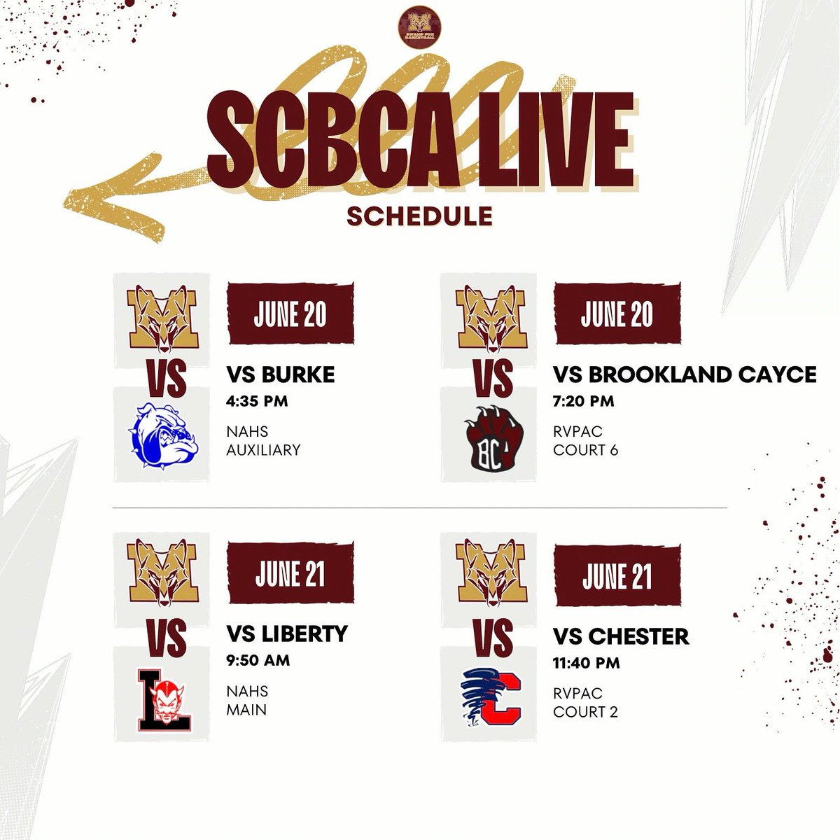 Marion High School Men's Basketball (SC) (@swampfoxmbb) on Twitter photo We’re excited to compete at the <a href="/SCBCA/">South Carolina Basketball Coaches Association</a> Live event in North Augusta, SC‼️
#BELIEVE🦊🏀 We’re excited to compete at the <a href="/SCBCA/">South Carolina Basketball Coaches Association</a> Live event in North Augusta, SC‼️
#BELIEVE🦊🏀