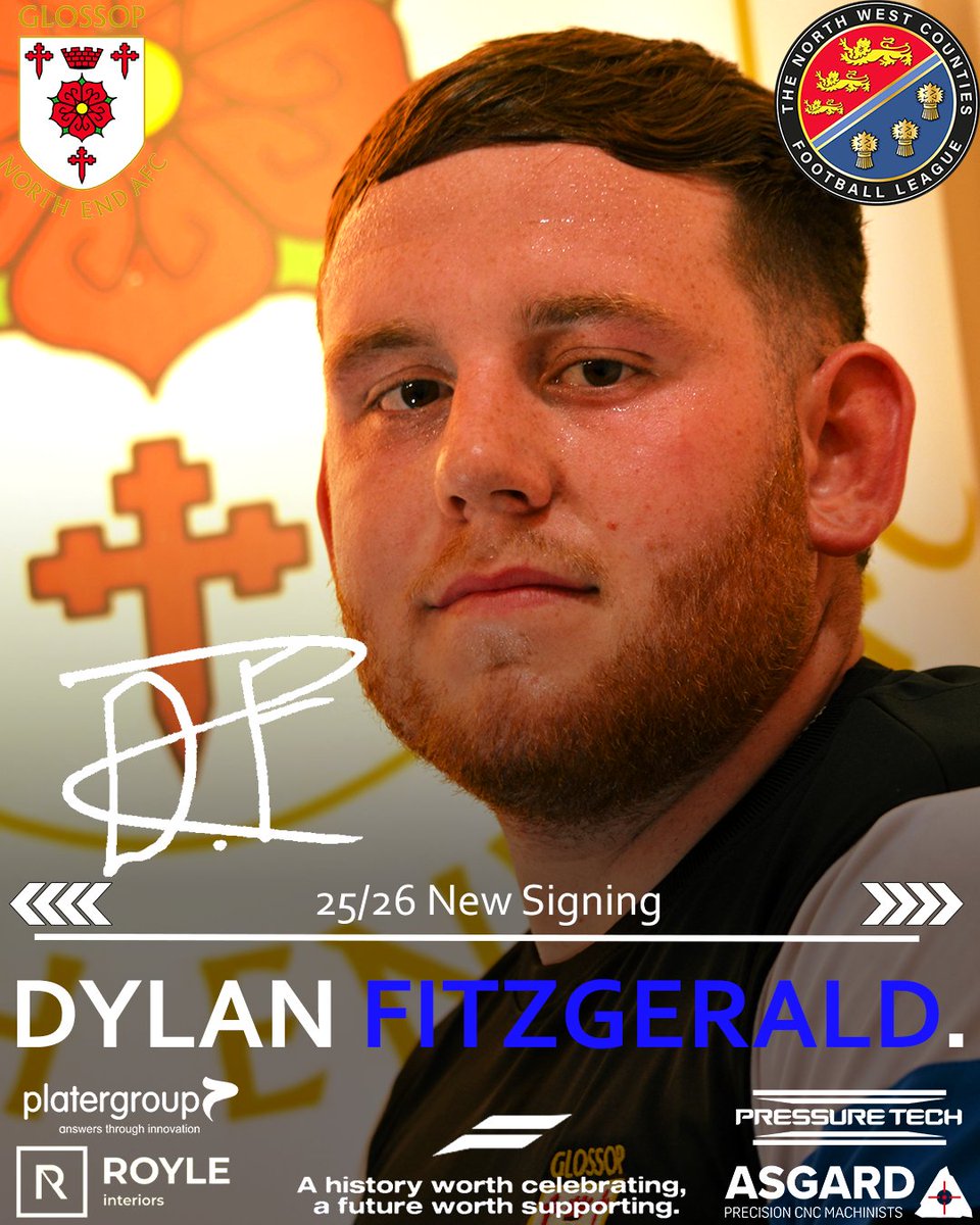 🚨SIGNING ALERT 🚨
Glossop North End welcome forward Dylan Fitzgerald!
⚽ 4 goals
🎯 2 MOTMs
🏟️18 apps
🧊 1 cold comeback loading…
Joining from Prestwich Heys, where injury cut his season short — but he’s back, hungry, &amp; ready to make headlines!

#WelcomeDylan #UpTheHillmen 💙