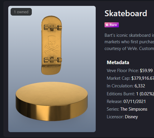 🔥 Just scooped up my <a href="/Disney/">Disney</a>  Golden Moment Skateboard on <a href="/StackRworld/">StackR</a> ! 

One step closer to completing the full set just one major piece to go! 🛹✨