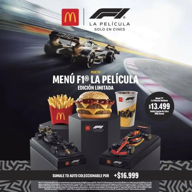¿Qué dicen? ¿Compran el autito de la <a href="/F1Movie/">F1 Movie</a> <a href="/McDonalds_Ar/">McDonalds_Ar ⭐⭐⭐</a> por +$16.999?

COSTO TOTAL DEL COMBO: $30.498

Datito cortesía de: <a href="/MalvinasARG_82/">Pablo</a> 

#F1TheMovie #F1 #McDonalds