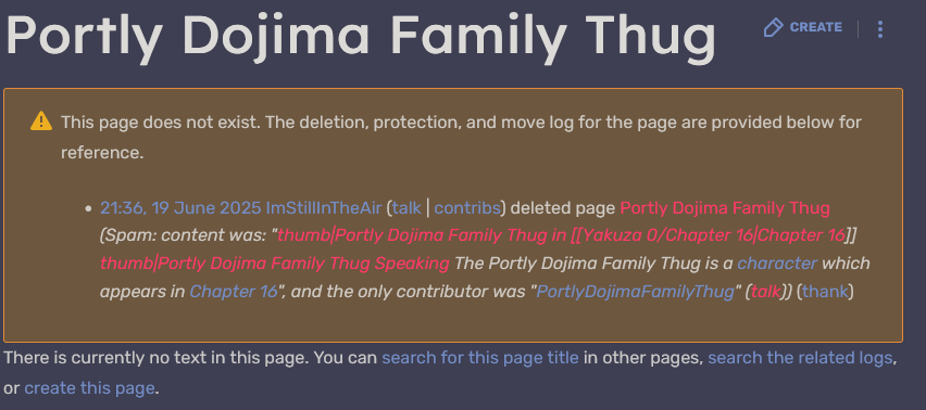 BloneReal's tweet photo. big fan of the PortlyDojimaFamilyThug on the yakuza wiki who only created the Portly Dojima Family Thug page and nothing else https://t.co/z1OKARdCTk