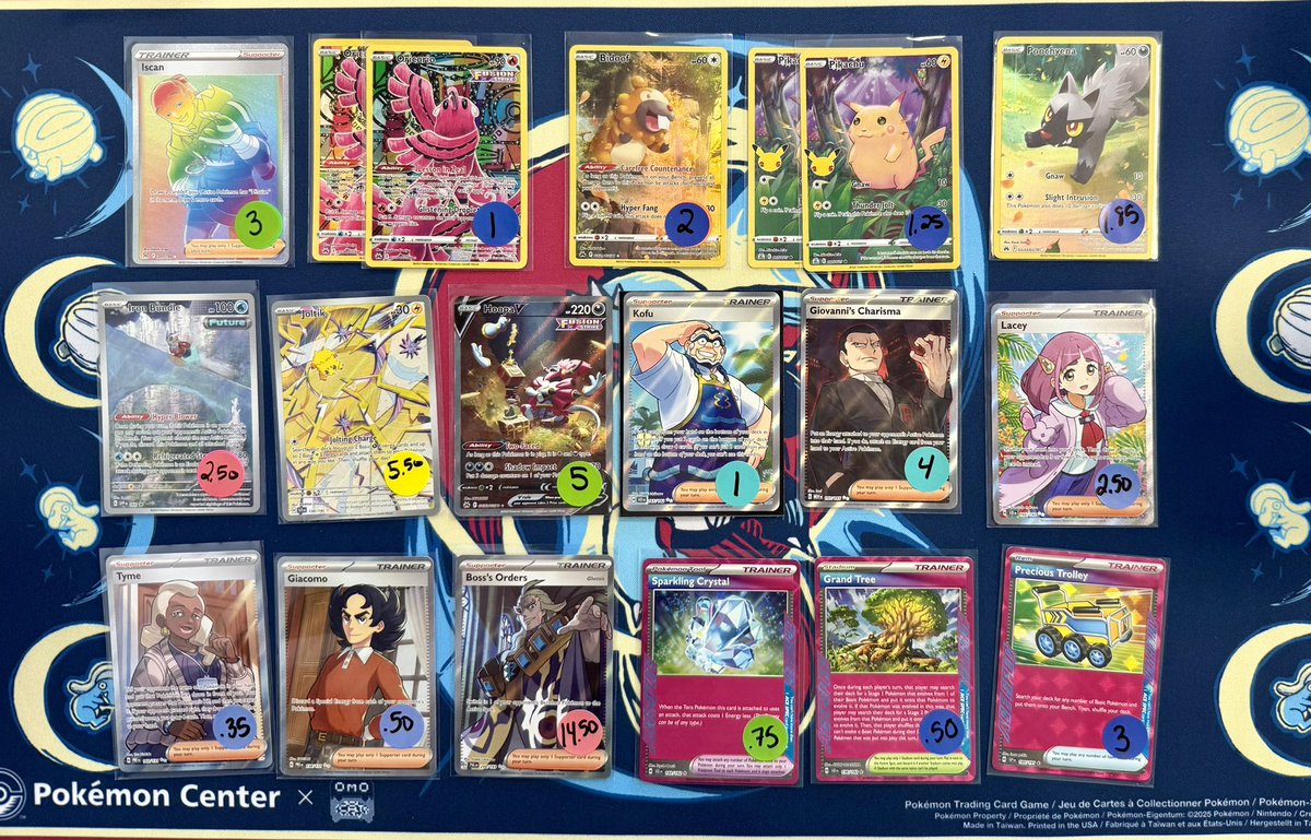 Consignment leftovers pt. 4 🔥 ✨!!! 

Please be specific if there are different cards with the same name 

Type name of card to claim, if I like your post it’s yours.

All cards are NM unless otherwise specified on the sticker

$1 PWE (6 cards max, buyers risk), $5 BMWT. Free