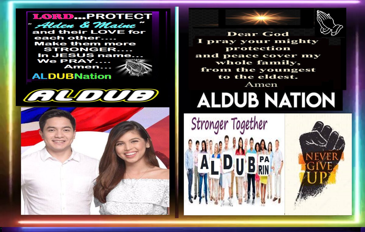 NellyADN"ALDUB/MAICHARD4EVER" (@nellygbasco) on Twitter photo Deuteronomy 31:6 "Be strong and courageous. Do not be afraid or terrified bcoz of them, for the Lord your God goes w/you; he will never leave you nor forsake you."
"PROTECTION PRAYER FOR ALDUBNATION & ALDUB+D'KIDS"
<a href="/aldenrichards02/">Alden Richards</a> <a href="/mainedcm/">Maine Mendoza</a>
ALDUB PaRin
#BOYCOTTEatBulaga1563 Deuteronomy 31:6 "Be strong and courageous. Do not be afraid or terrified bcoz of them, for the Lord your God goes w/you; he will never leave you nor forsake you."
"PROTECTION PRAYER FOR ALDUBNATION & ALDUB+D'KIDS"
<a href="/aldenrichards02/">Alden Richards</a> <a href="/mainedcm/">Maine Mendoza</a>
ALDUB PaRin
#BOYCOTTEatBulaga1563