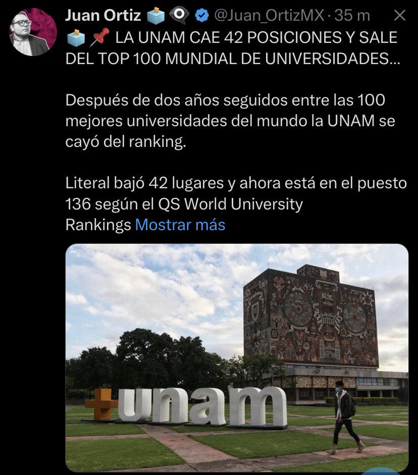 ¿Ya por fin podemos decir que la UNAM es una universidad patito?