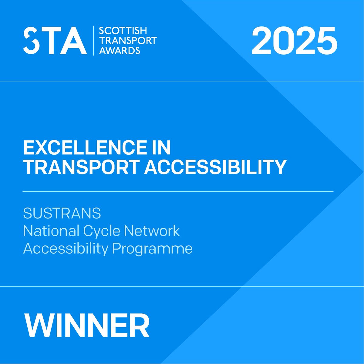 TransportTimes's tweet image. 🏆 Excellence in Transport Accessibility at the Scottish Transport Awards goes to @SustransScot for the National Cycle Network Accessibility Programme 👏🚲

Recognised for breaking down barriers and creating inclusive, accessible routes across Scotland.
#STAs2025