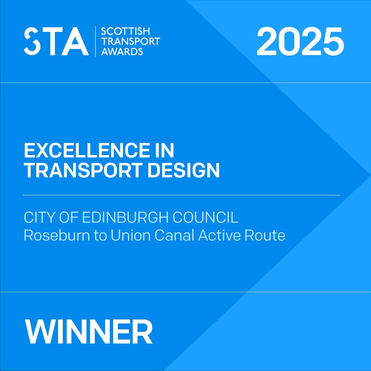 TransportTimes's tweet image. 🏆 @Edinburgh_CC has been named winner of Excellence in Transport Design at the Scottish Transport Awards for the Roseburn to Union Canal Active Route 👏

A people-first project delivering safe, accessible infrastructure for walking, wheeling and cycling.
#STAs2025