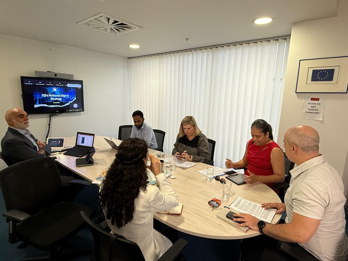 Fiji’s Director-General for Digital Government Transformation, Cybersecurity and Communications, Tupou'tuah Baravilala joined the EU Member States Ambassadors to discuss cooperation on cybersecurity &amp; digital issues.
The EU is supporting Fiji in addressing cybersecurity threats.