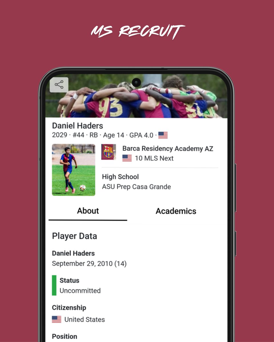 Internespo - College Soccer (@internespo) on Twitter photo 💥Player Spotlight: <a href="/DannyHaders/">Danny Haders</a>
⚽️ 2029 · Right Back
🏟️ @barcaacademyaz
📍 Casa Grande, AZ
🔗internespo.com/profile/daniel…
Want to learn more? In our Guide you learn all about college soccer, the recruiting process, athletic and academic requirements, eligibility, scholarships, and 💥Player Spotlight: <a href="/DannyHaders/">Danny Haders</a>
⚽️ 2029 · Right Back
🏟️ @barcaacademyaz
📍 Casa Grande, AZ
🔗internespo.com/profile/daniel…
Want to learn more? In our Guide you learn all about college soccer, the recruiting process, athletic and academic requirements, eligibility, scholarships, and