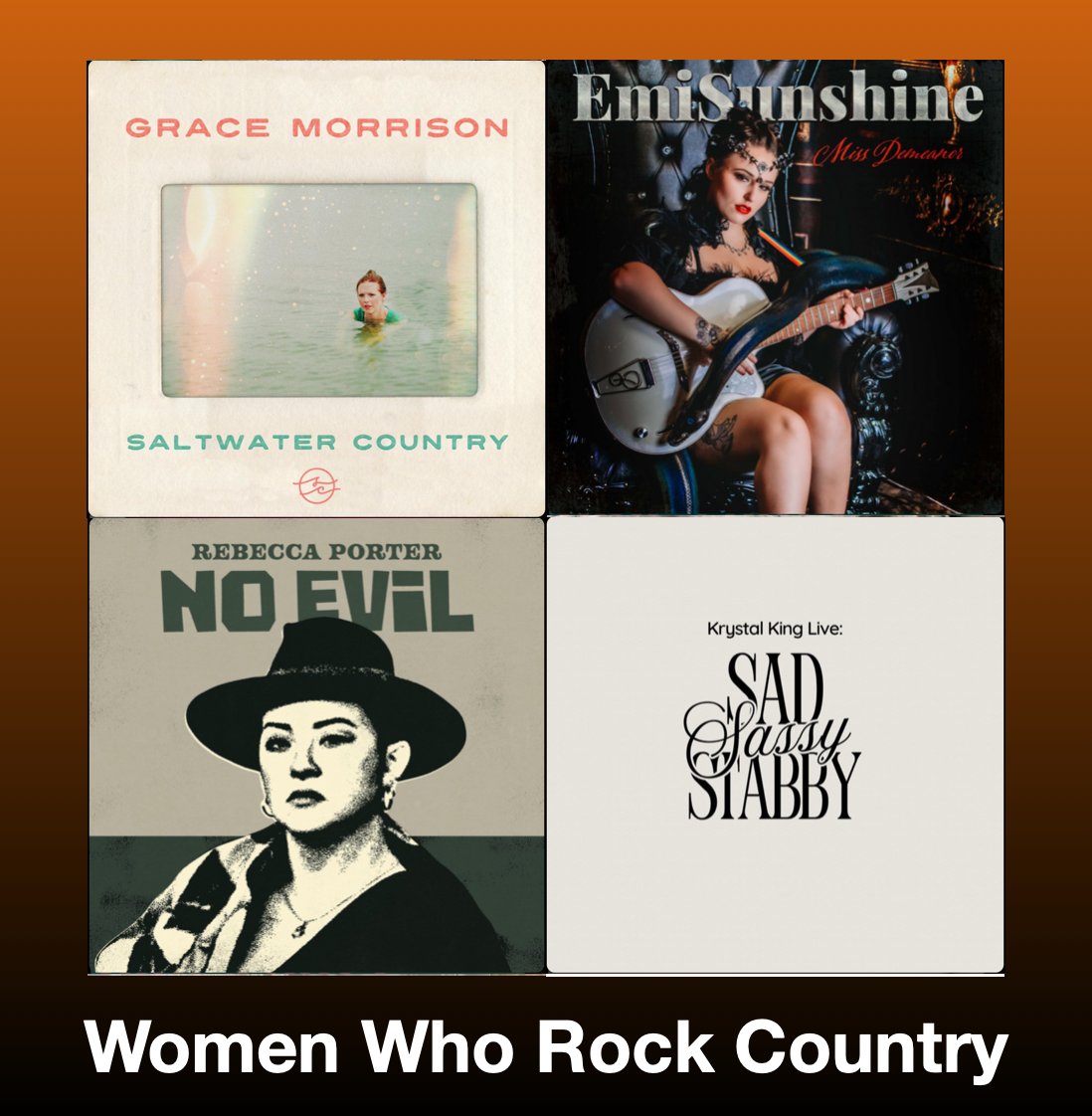 Scott Kash (@scottkash88) on Twitter photo NEW #WomenWhoRockCountry playlist vol.241 with this weeks best new albums/EPs
<a href="/RealGraceMusic/">Grace Morrison</a> Saltwater Country
<a href="/theemisunshine/">Mother Hamilton</a> Miss Demeanor
<a href="/rportermusic/">Rebecca Porter Music</a> EP No Evil
<a href="/KrystalKingMus1/">Krystal King Music</a> EP Krystal King Live: Sad, Sassy, Stabby
+MORE
#Spotify
rb.gy/p6q39c
#NewMusic2025 NEW #WomenWhoRockCountry playlist vol.241 with this weeks best new albums/EPs
<a href="/RealGraceMusic/">Grace Morrison</a> Saltwater Country
<a href="/theemisunshine/">Mother Hamilton</a> Miss Demeanor
<a href="/rportermusic/">Rebecca Porter Music</a> EP No Evil
<a href="/KrystalKingMus1/">Krystal King Music</a> EP Krystal King Live: Sad, Sassy, Stabby
+MORE
#Spotify
rb.gy/p6q39c
#NewMusic2025