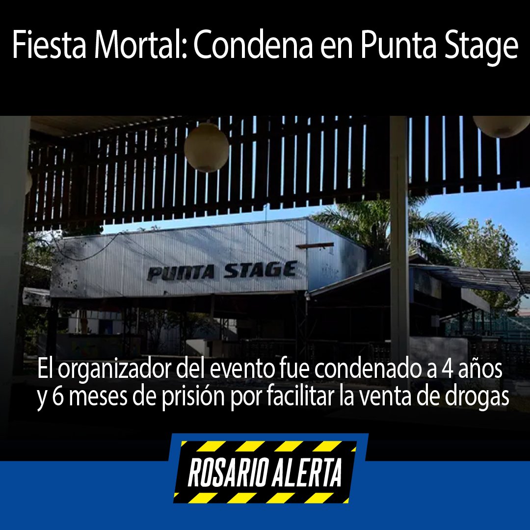 Rosario Alerta (@rosarioalerta) on Twitter photo 🎧💊 Tragedia en Punta Stage: condenan al organizador de la fiesta donde murieron dos jóvenes por consumo de drogas. El caso que cambió la mirada sobre las fiestas electrónicas
#Justicia #ArroyoSeco #PuntaStage
📎 rosarioalerta.com.ar/site/archivos/… a través de <a href="/RosarioAlerta/">Rosario Alerta</a> 🎧💊 Tragedia en Punta Stage: condenan al organizador de la fiesta donde murieron dos jóvenes por consumo de drogas. El caso que cambió la mirada sobre las fiestas electrónicas
#Justicia #ArroyoSeco #PuntaStage
📎 rosarioalerta.com.ar/site/archivos/… a través de <a href="/RosarioAlerta/">Rosario Alerta</a>