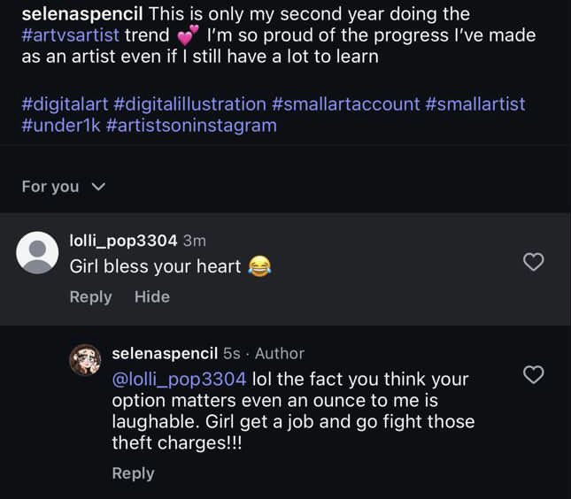 laneykiffsteals's tweet image. When @laneykiffdraws finds out someone she followed bravely called her out on Pinterest, Delaney used one of her many alt’s to harass @selenaspencil on insta. Anyways please support real artists like Selena’s work! #landykiffdraws #laneykiffsteals