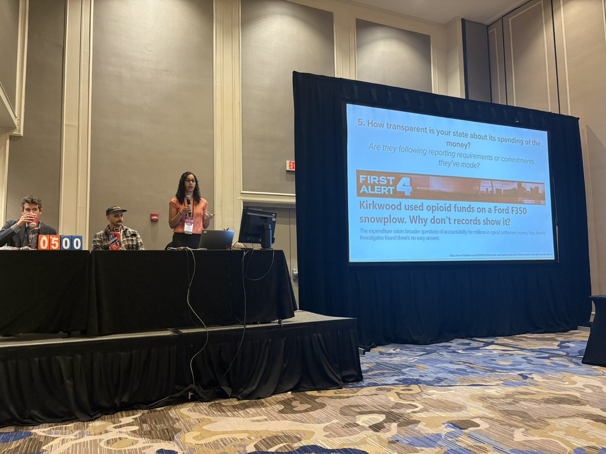 Thankful to attend <a href="/IRE_NICAR/">Investigative Reporters & Editors</a> in New Orleans this week. A great chance to learn from and talk with the best investigators in the country. Thanks to <a href="/aneripattani/">Aneri Pattani</a> for including our reporting  <a href="/KMOV/">KMOV</a> on opioid settlement spending in St. Louis, including Kirkwood’s snowplow.