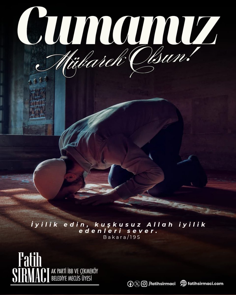 Cuma'mız Mübarek Olsun.
Allah'ın selamı, rahmeti ve bereketi üzerinize olsun...