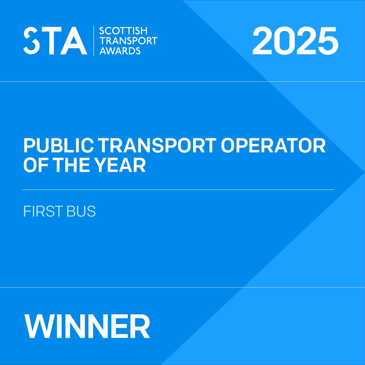 TransportTimes's tweet image. 🏆 @FirstBusUK has been named Public Transport Operator of the Year at the Scottish Transport Awards! 🚌

A fantastic recognition of their continued innovation, investment and commitment to delivering high-quality, reliable services across Scotland.
#STAs25