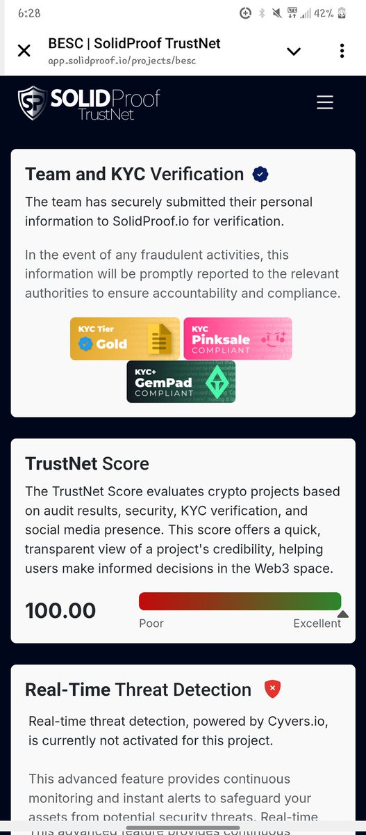 BESC (@bescllc) on Twitter photo Not many projects in #crypto the size of #besc get a perfect audit score but we worked hard as always as the best team in crypto to deliver the best to $besc holders and users.
#vsc
<a href="/SolidProof_io/">SolidProof.io Official</a> Not many projects in #crypto the size of #besc get a perfect audit score but we worked hard as always as the best team in crypto to deliver the best to $besc holders and users.
#vsc
<a href="/SolidProof_io/">SolidProof.io Official</a>