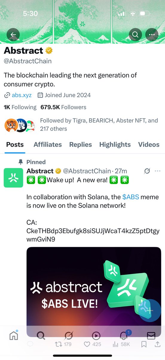 MiniMeMe (@hirtme) on Twitter photo Abstract chain twitter got hacked and posted a SOL pump fun. The hits just keep coming. Maybe my comparison to SEI was too kind? <a href="/AbstractChain/">Abstract</a> is on quite the run. Abstract chain twitter got hacked and posted a SOL pump fun. The hits just keep coming. Maybe my comparison to SEI was too kind? <a href="/AbstractChain/">Abstract</a> is on quite the run.