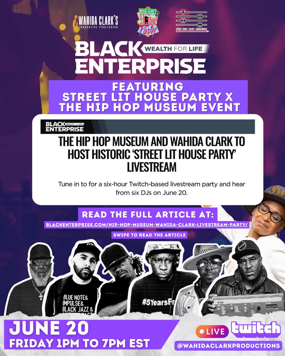 WahidaClark's tweet image. Calling all Hip-Hop Heads! It’s going down tomorrow. RSVP streetlithouseparty.live Lets gooo! 🎤 Featuring: DJ Dice | DJ Bee | Selecta | DJ Q.U.E. | Kwame | Easy Mo Bee
