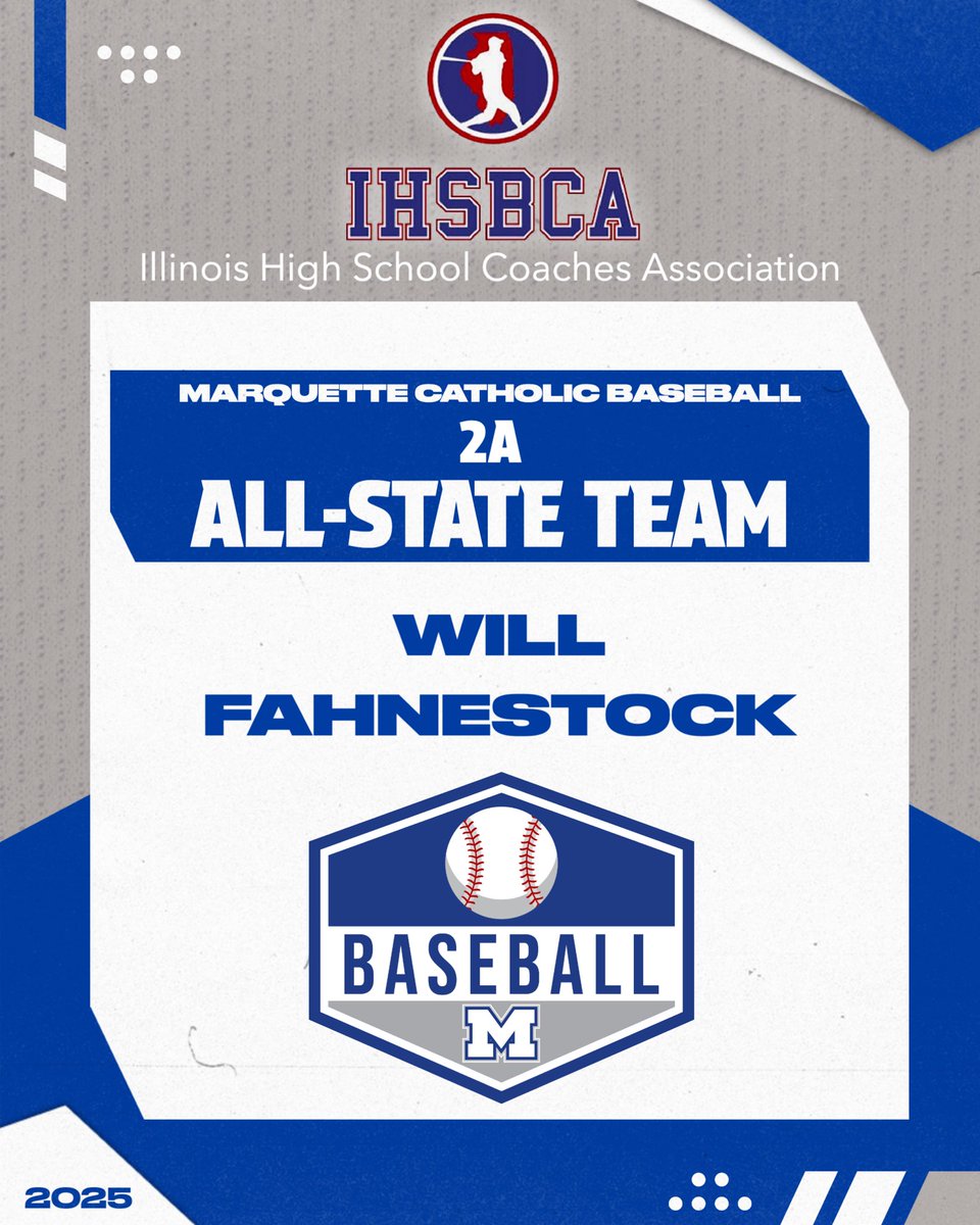 ⚾️ Huge congrats to Marquette Catholic’s Will Fahnestock on being named to the <a href="/IHSBCA/">IN Baseball Coaches</a> Class 2A All-State Team!

.476 AVG | .557 OBP | 49 H | 7 2B | 2 3B | 2 HR | only 6 K | .995 FLD%

On Explorers! <a href="/Crewcrazies/">Blue Crew</a> <a href="/1071TheBigZ/">The Big Z - 107.1 FM</a> <a href="/RiverBenderNews/">RiverBender.com</a> <a href="/STLhssports/">STLhighschoolsports</a>