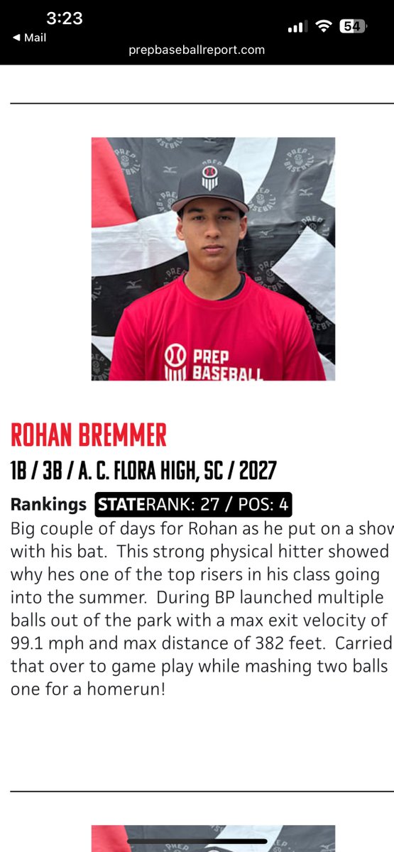 rohan bremmer 2027 (@rbremmer2027) on Twitter photo Enjoyed participating in the Battle at the Border event with <a href="/PrepBaseball_SC/">Prep Baseball South Carolina</a>. <a href="/SammyEsposito41/">Sammy Esposito</a>
<a href="/ACFloraBaseball/">AC Flora Baseball</a> <a href="/CanesSC16u/">Canes Carolina Scout 16u</a> Enjoyed participating in the Battle at the Border event with <a href="/PrepBaseball_SC/">Prep Baseball South Carolina</a>. <a href="/SammyEsposito41/">Sammy Esposito</a>
<a href="/ACFloraBaseball/">AC Flora Baseball</a> <a href="/CanesSC16u/">Canes Carolina Scout 16u</a>