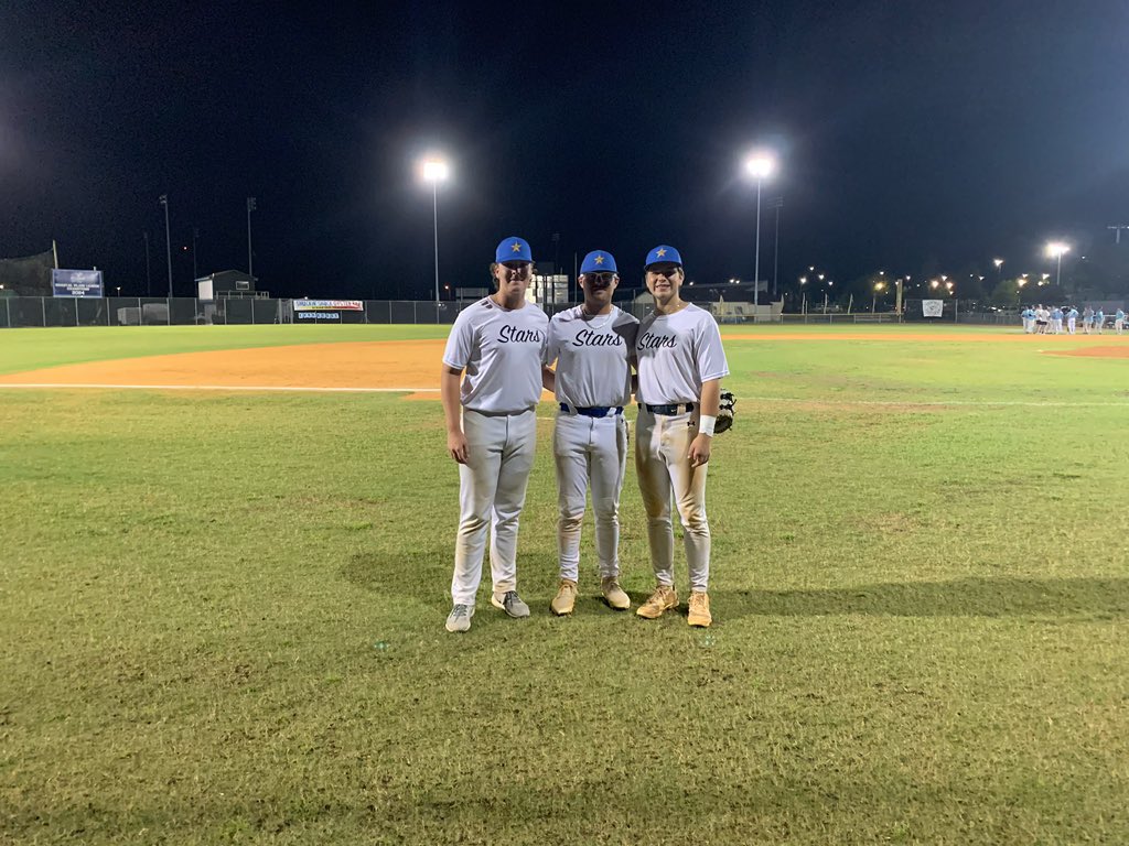 Rawlings_Stars's tweet image. Stars representing at the BCBL All-Star Game vs the Wilmington Sharks of the CPL!
🌟 Alex Kinery - USC Union CC.
🌟 Will Elrod - Lawson State CC.
🌟 Robbie Murphy - USC Union CC.
BCBL All-Stars 9 - Sharks 4.
#StarBoys