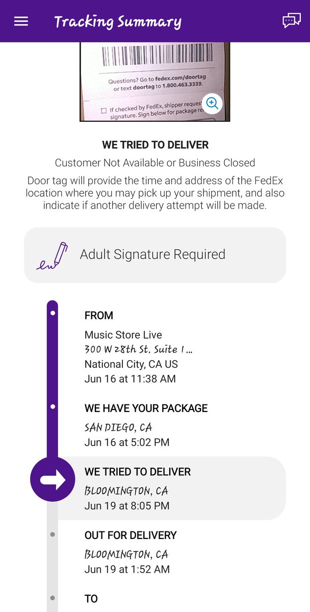 btonebeatz's tweet photo. @FedEx  your driver Jesse who delivers out of Bloomington, CA is a lying sack of shit. He never attempted to deliver to my home today. I waited all day from work and he never showed up here and I'm piss. https://t.co/xKo9c0Js4n