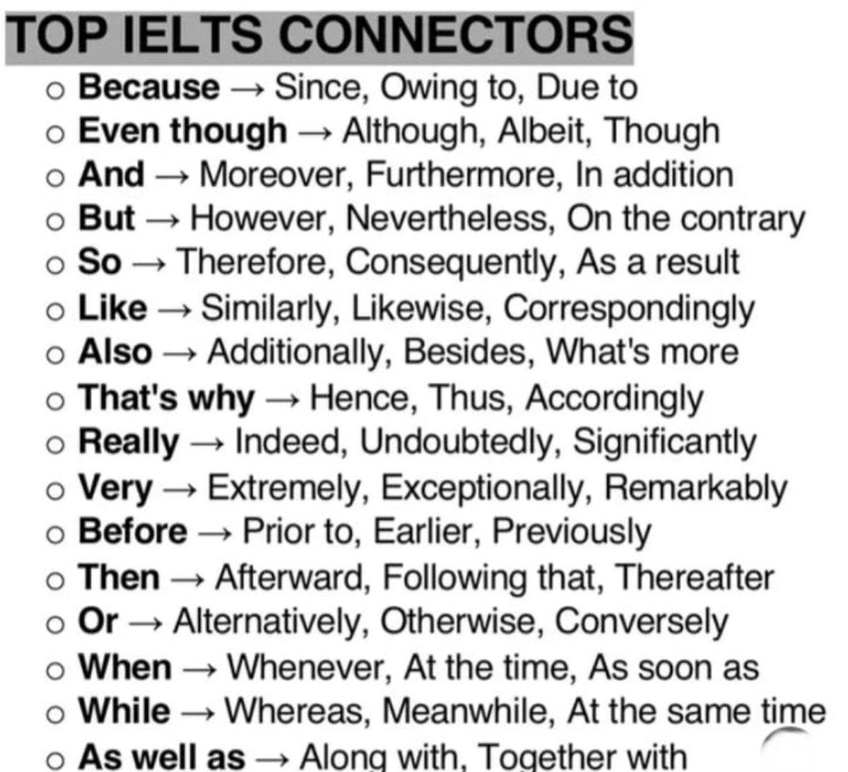 TOP IELTS CONNECTORS