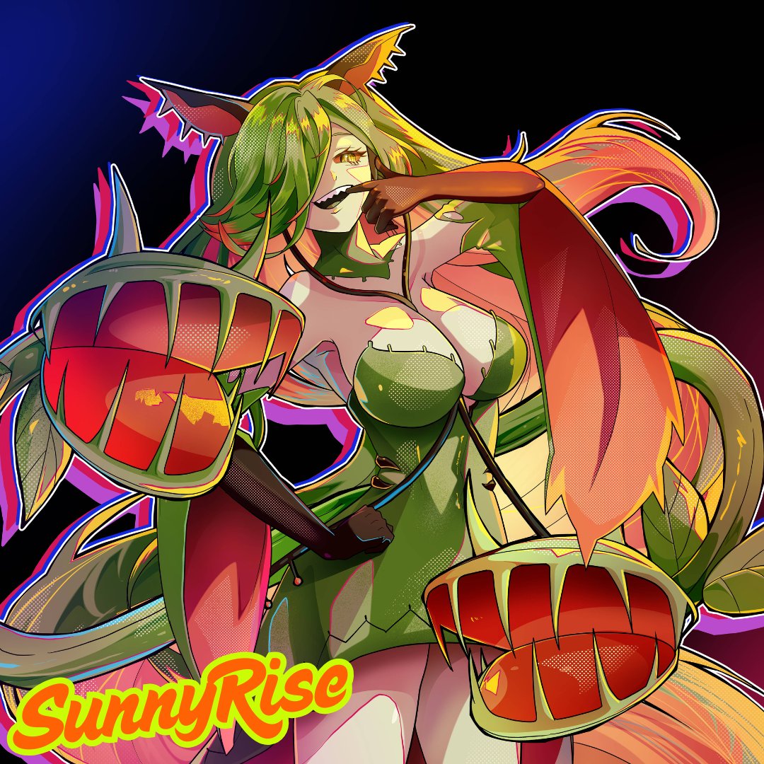 SunSunnyRise's tweet photo. SHE’S HUNGRY FOR… ATTENTION!!🌟
One bite and you’re trapped in her vibrant world 💥🌿
@MillieMizuame
#SunnyRiseArt #OC #millustration https://t.co/00ybH6ZvFW