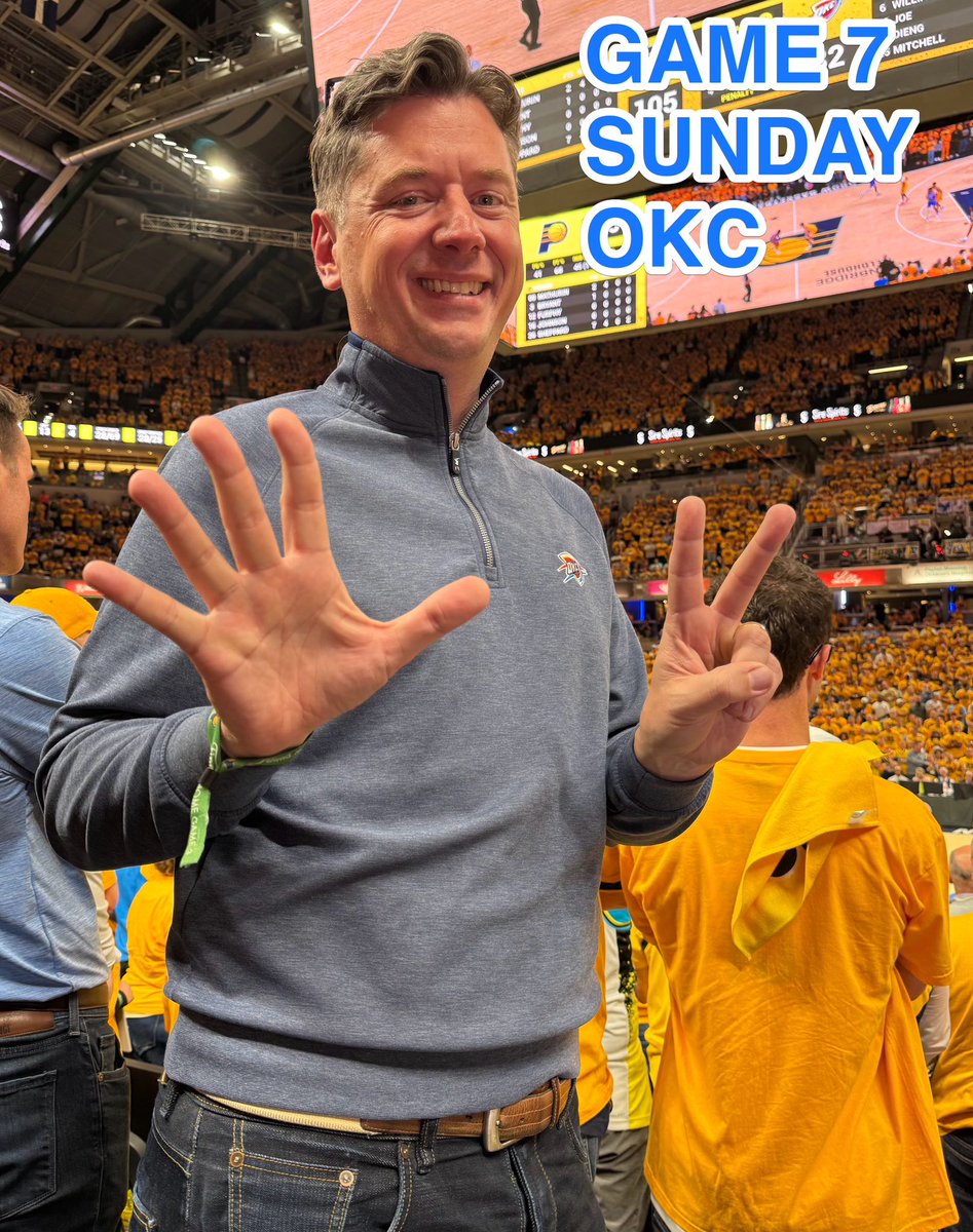 davidfholt's tweet photo. I believe.  Game 7 Sunday night in Downtown OKC.  

I guarantee one thing - it will be the loudest crowd in the history of the NBA. #ThunderIn7 #ThunderUp https://t.co/dlKiBuRdnP
