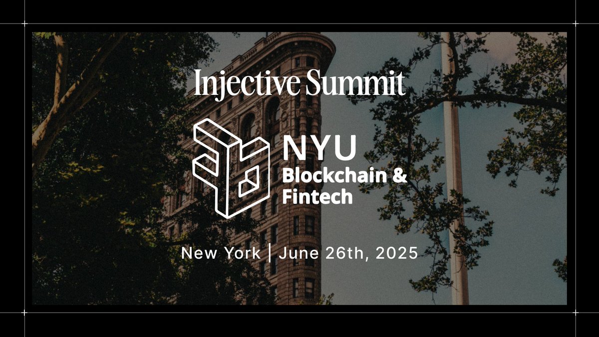 NYU Blockchain and Fintech (@nyubnf) on Twitter photo NYU Bnf will be attending the <a href="/injective/">Injective 🥷</a> Summit 2025 in New York City!
1 week left to sign up!
Injective.com/summit2025 NYU Bnf will be attending the <a href="/injective/">Injective 🥷</a> Summit 2025 in New York City!
1 week left to sign up!
Injective.com/summit2025