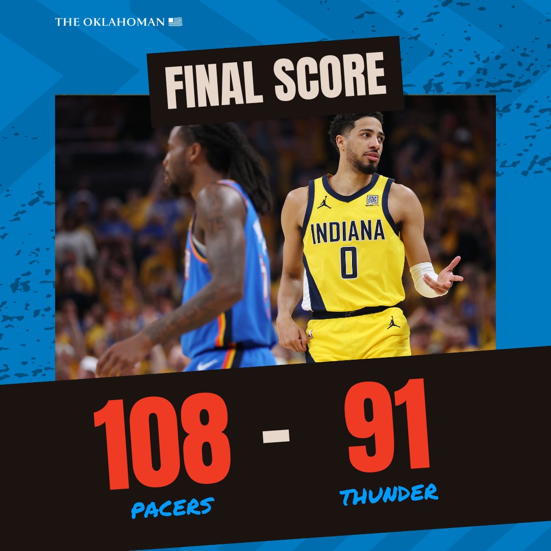 ThunderXtra's tweet image. FINAL: Pacers 108, Thunder 91. 
📰Game 6 recap: tinyurl.com/43e5dcf2