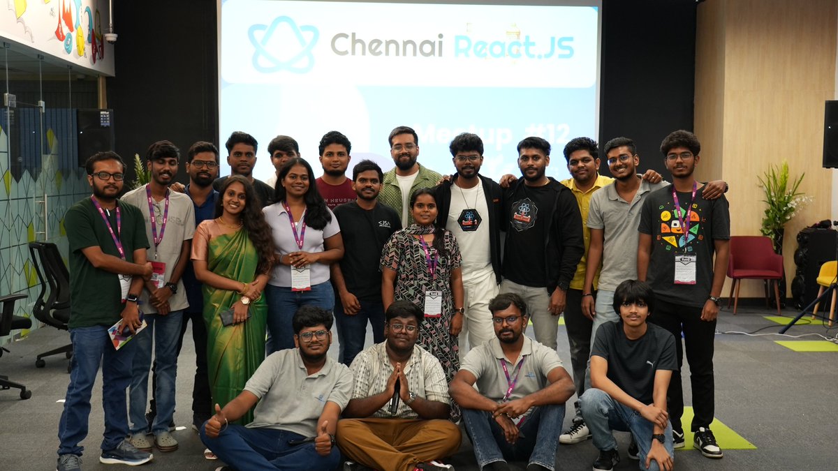 chennaireact's tweet image. 170+ devs, 3 stellar speakers, 1 epic evening! Chennai React #12 was all about learning, sharing & community.
It was a huge success thanks to our organisers, speakers, our sponsors and all the attendees
Call for speakers - tinyurl.com/chnreact
Letโs keep growing! ๐