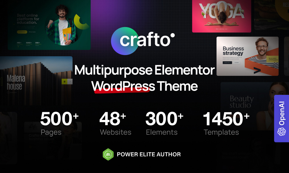 GraphicIdentity's tweet image. Crafto has AI enhanced design tools, 48+ demos, and unmatched customization potential ~ via @designerdaily 

designer-daily.com/crafto-review-…

#wordpress #wordpressthemes #Elementor #AIPowered #webdevelopment