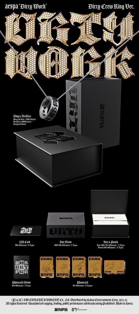 aespa dirty crew ring dirty work 指輪ネックレス aespa 'Dirty Work'💜 限定盤リング&ネックレス Qoo10にて予約開始