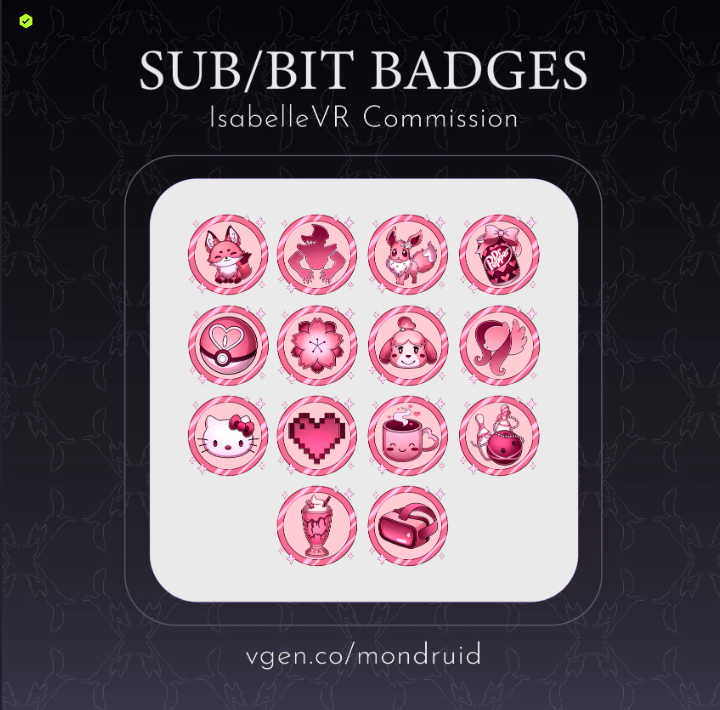 ๐ธIsabelleVR๐ธ (@iisabellevr) on Twitter photo I have to give a BIG thank you to <a href="/mondruid/">VGen Comms</a> for making these! These are so beautiful and I can't thank you ENOUGH! I can't wait to commission you next time for my next stream anniversary~
#VGen #VGenComm #Artist #Twitch #Subbadges #Art #Vtuber #VtuberEN #foxvtuber #VGenOpen I have to give a BIG thank you to <a href="/mondruid/">VGen Comms</a> for making these! These are so beautiful and I can't thank you ENOUGH! I can't wait to commission you next time for my next stream anniversary~
#VGen #VGenComm #Artist #Twitch #Subbadges #Art #Vtuber #VtuberEN #foxvtuber #VGenOpen