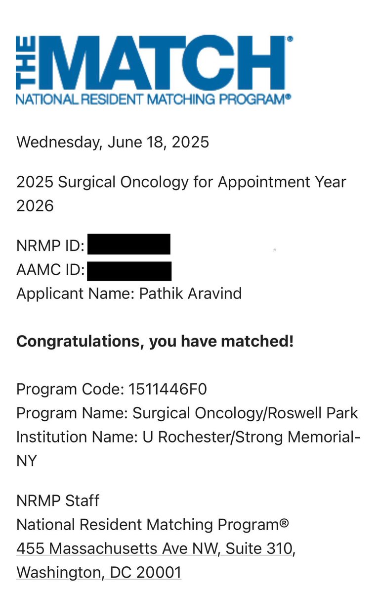 Pathik Aravind (@pathik_aravind) on Twitter photo Incredibly honored to match CGSO fellowship <a href="/RoswellPark/">Roswell Park</a>!
Made possible by my mentors <a href="/kturaga/">Kiran Turaga</a> <a href="/JohnKunstman/">John Kunstman</a> & the department <a href="/YaleCancer/">Yale Cancer Center</a> <a href="/BillingsleyMd/">Kevin Billingsley MD, MBA</a> <a href="/sajkhanmd/">Sajid Khan</a> <a href="/KellyOlinoMD/">Kelly Olino</a>
Very grateful for the support from <a href="/YaleSurgery/">Yale Surgery</a> leadership <a href="/ajduffymd/">Andrew Duffy 🇺🇦🇮🇱🇬🇧🏴🇺🇸</a> <a href="/NitaAhujaMD/">Nita Ahuja</a> <a href="/k_d_oliveira/">Kristin Oliveira</a> ! Incredibly honored to match CGSO fellowship <a href="/RoswellPark/">Roswell Park</a>!
Made possible by my mentors <a href="/kturaga/">Kiran Turaga</a> <a href="/JohnKunstman/">John Kunstman</a> & the department <a href="/YaleCancer/">Yale Cancer Center</a> <a href="/BillingsleyMd/">Kevin Billingsley MD, MBA</a> <a href="/sajkhanmd/">Sajid Khan</a> <a href="/KellyOlinoMD/">Kelly Olino</a>
Very grateful for the support from <a href="/YaleSurgery/">Yale Surgery</a> leadership <a href="/ajduffymd/">Andrew Duffy 🇺🇦🇮🇱🇬🇧🏴🇺🇸</a> <a href="/NitaAhujaMD/">Nita Ahuja</a> <a href="/k_d_oliveira/">Kristin Oliveira</a> !