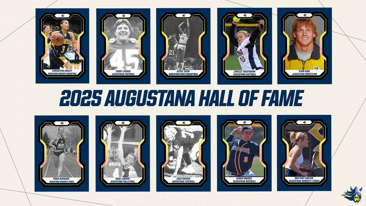GoAugie's tweet image. We are extremely excited to welcome 10 Vikings to the Augustana Athletics Hall of Fame Class of 2025!
ποΈ Β» bit.ly/3G78Qdi
#BuildingChampions