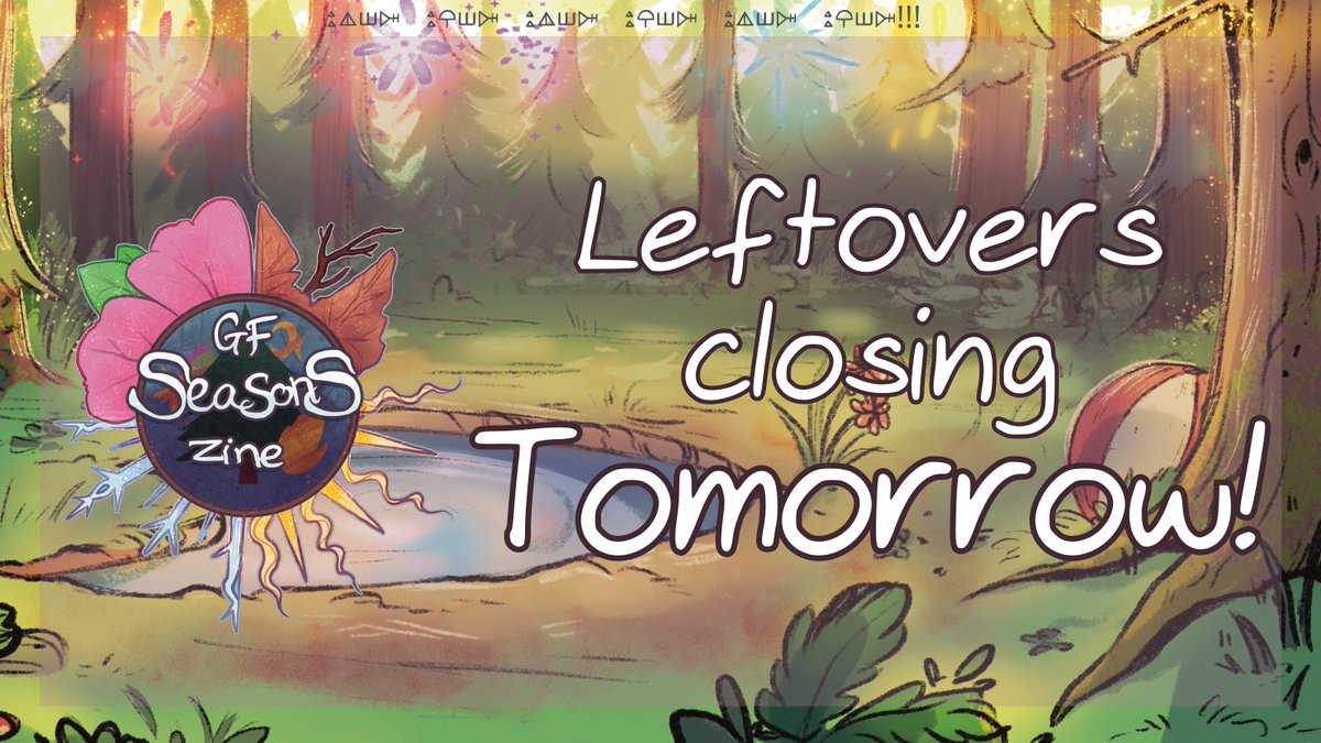 The shop closes tomorrow, Saturday June 21st!  We will sell out of physical items any second now, but the digital items are still available until we close the shop: gfseasonszine.bigcartel.com #fanzine