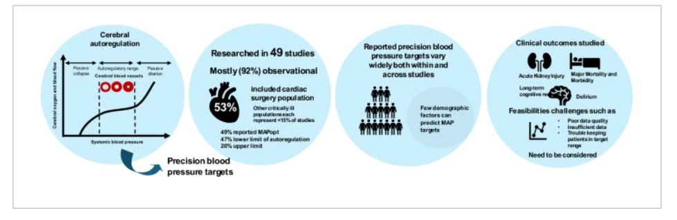 Individualized mean arterial pressure targets in critically ill patients guided by non-invasive cerebral-autoregulation: a scoping review
📌Published with a graphical abstract in #CritCare
ccforum.biomedcentral.com/articles/10.11… 
#ICU #CerebralAutoregulation #MAP