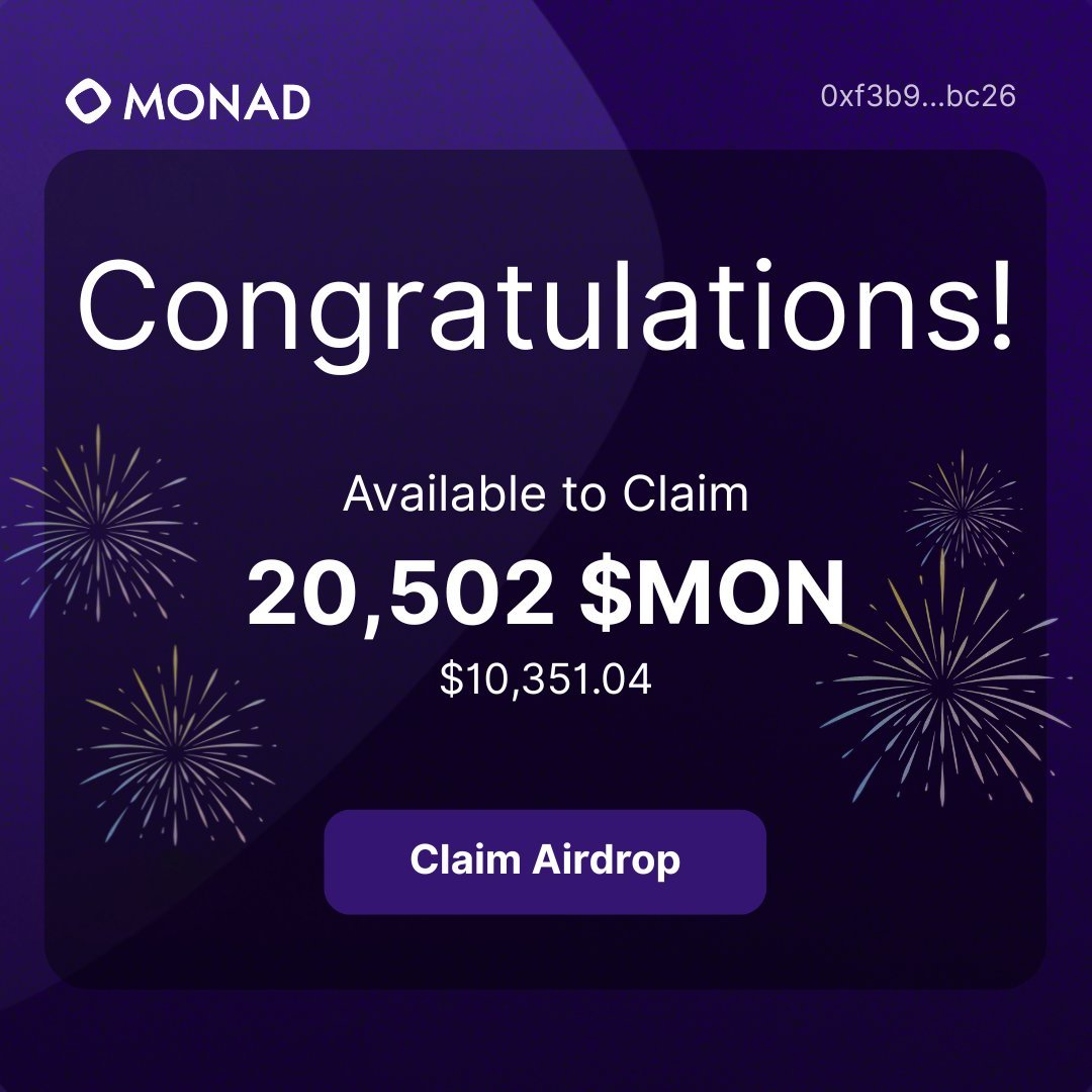 Monad Media (@mediamonad) on Twitter photo 🚨 Monad Airdrop = BIGGEST in history 🪂
Follow not to miss <a href="/MediaMonad/">Monad Media</a> 💜
Drop your wallet address below to receive Airdrop 👇 🚨 Monad Airdrop = BIGGEST in history 🪂
Follow not to miss <a href="/MediaMonad/">Monad Media</a> 💜
Drop your wallet address below to receive Airdrop 👇