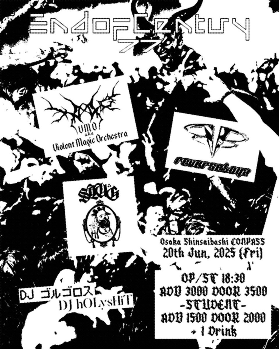 今日はMETA VALLEYでCRYSTAL LAKEとTHROWNのジャパンツアー大阪編、CONPASSではVMO主催の世紀末にReVERSE BOYZとSLUG出演などあります💥
ライブに合わせての来店もぜひ！